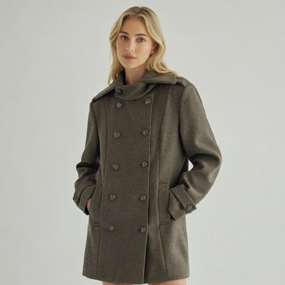 Lao Zhou Jackets & Blazers - Lao Zhou Winter Gray Pea Coat Size S